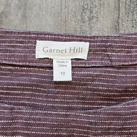 Garnet Hill Dress Women’s 10 Linen Drop-Waist Purple Stripe Summercore Breezy - Picture 9 of 11